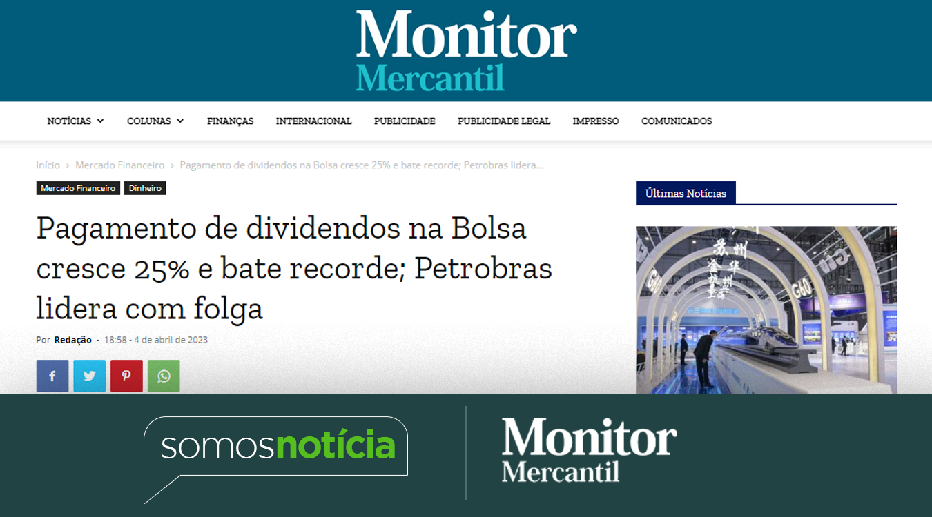 Pagamento de dividendos na Bolsa cresce 25% e bate recorde; Petrobras lidera com folga